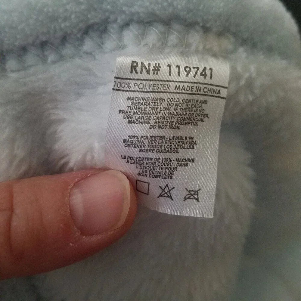Gray Elephant Lovey Blue White Polka Dots Security Blanket Baby Plush Toy 119741